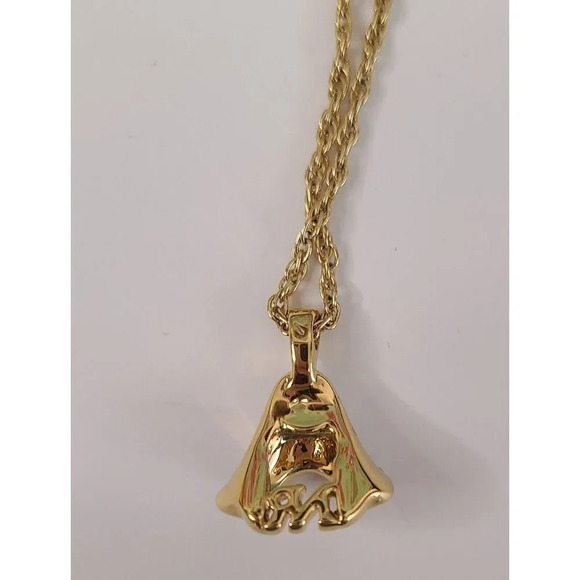 Nina Ricci Vintage Gold Plated Dress Necklace With Approx 25 Rhinestones - Picture 5 of 7